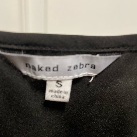 Naked Zebra S Black Tank Top NWOT - Picture 2 of 3